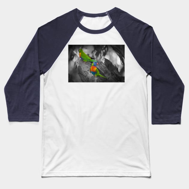 Rainbow Lorikeet_6324A Baseball T-Shirt by seadogprints